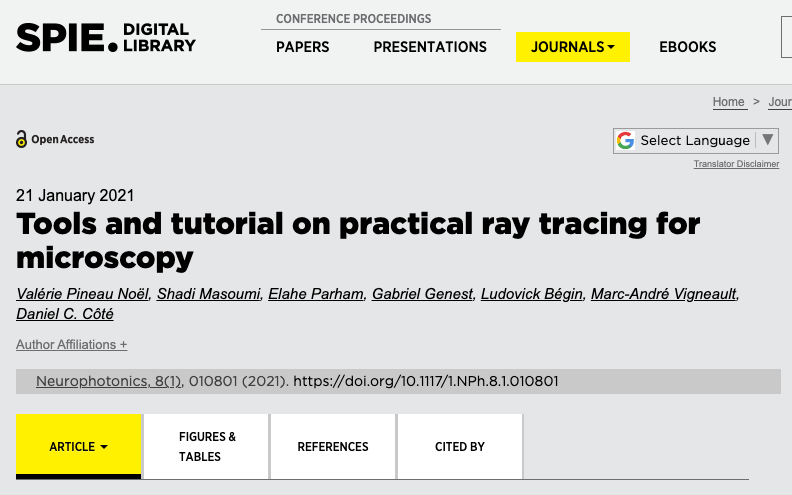 Lire la suite à propos de l’article Notre article sur le tracé de rayons est publié!